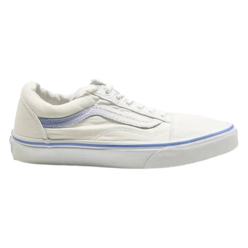 VANS Old Skool Low Top Trainers White Canvas Mens UK 6.5