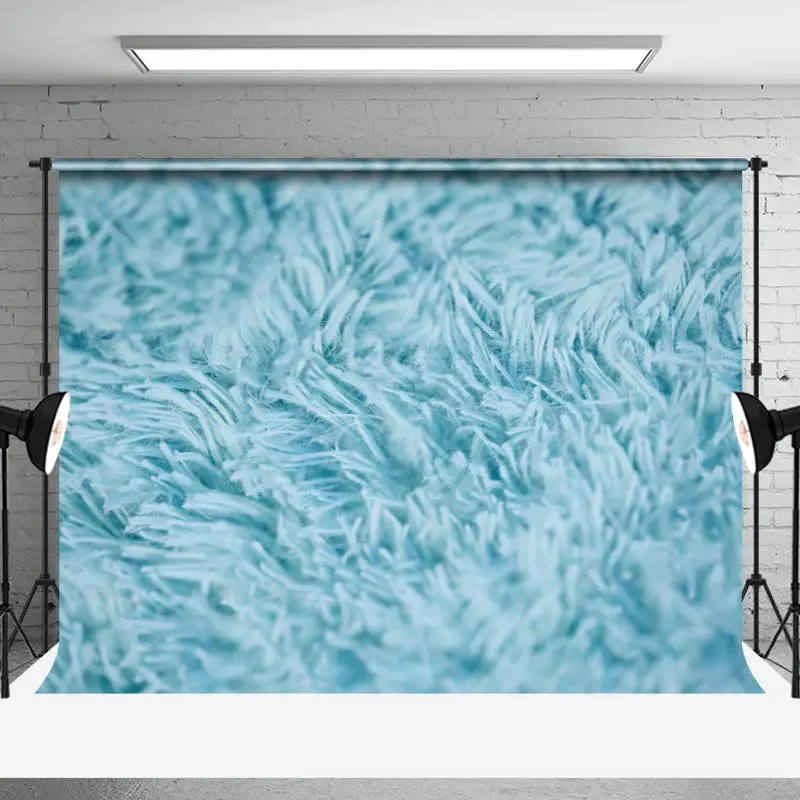 Blue Realistic Villus Fabric Texture Bokeh Backdrop - Aperturee
