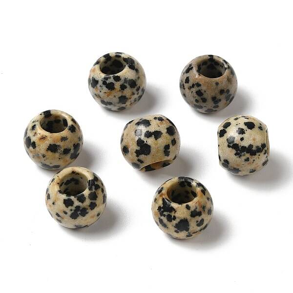 Natural Dalmatian Jasper Gemstone European Beads