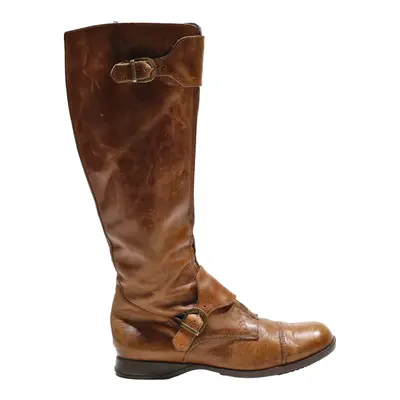 HOGAN High Boots Brown Leather Womens UK 6.5