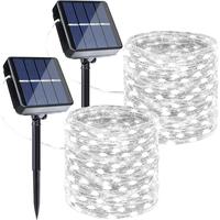 Solar Fairy Lights Outdoor, 2Pack Total 80FT 240LED 8 Modes Solar Fairy Lights,  String Lights for Outdoor Decoration (White)
