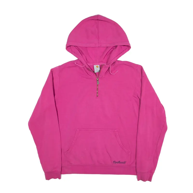 CARHARTT 1/4 Zip Hoodie Pink Pullover Womens 2XL
