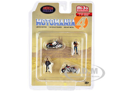 Motomania 4 4 piece Diecast Set (2 Figures and 2 Motorcycles) Limited Edition to 4800 pieces Worldwide for 1/64 Scale Model...
