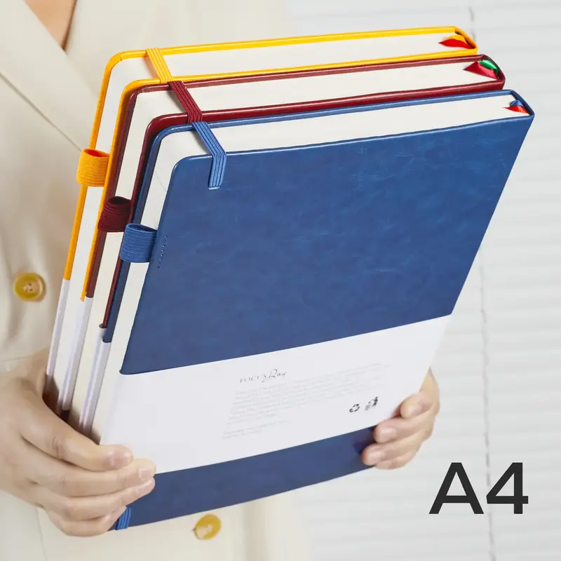 A4 Lined Journal Notebook, 1PCS Large College Ruled Notebook, 320 Pages Hardcover Leather Notebook with 100Gsm Thick Pages fo...