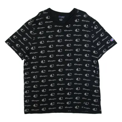 CHAMPION All Over Print Mens T-Shirt Black XL