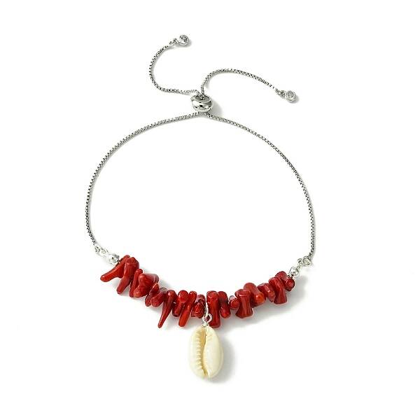 Natural Shell Charms Slider Bracelet