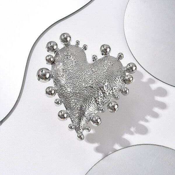 Heart Alloy Open Cuff Rings