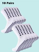 Men's Geometric Print Crew Socks, Non-slip Athletic Socks for Basketball, Football, Sports, Casual Comfy Breathable Mid-calf ...