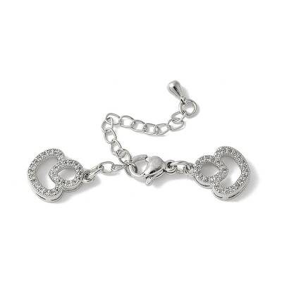 Brass Clear Cubic Zirconia Chain Extender