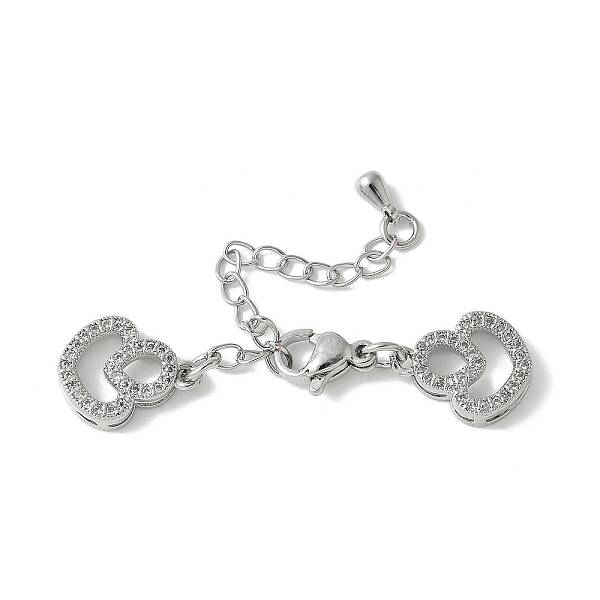 Brass Clear Cubic Zirconia Chain Extender