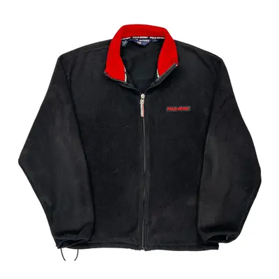 Made In Usa Polo Sport Fleece Jacket - Large Black Polyester