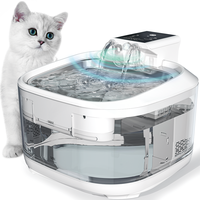 Cat Water Fountain Wireless, Pet Water Fountain Battery Operated, 4.5L/150oz Large Capacity Automatic Dog Water Dispenser, Dr...