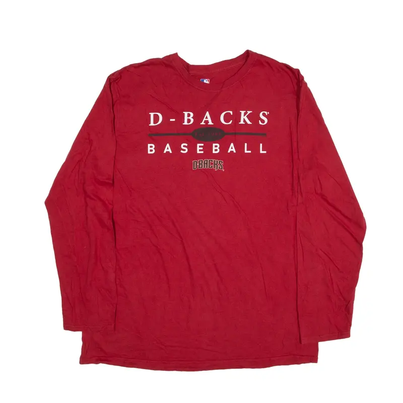 MLB D-Backs Baseball T-Shirt Red Long Sleeve Mens XL
