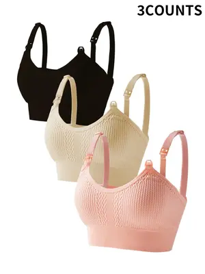 Maternity Solid Color Wireless Bra, Comfortable Breathable Seamless Nursing Bra, Maternity Underwear for Pregnancy & Postpart...