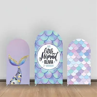Mermaid Gradient Girl 2nd Birthday Arch Backdrop Kit - Aperturee