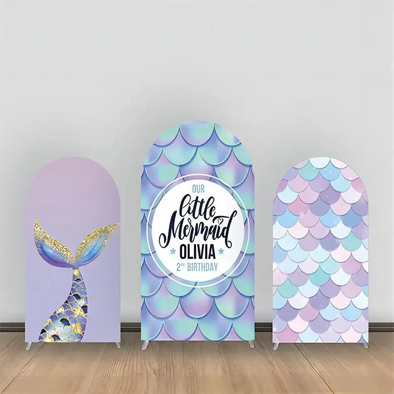 Mermaid Gradient Girl 2nd Birthday Arch Backdrop Kit - Aperturee