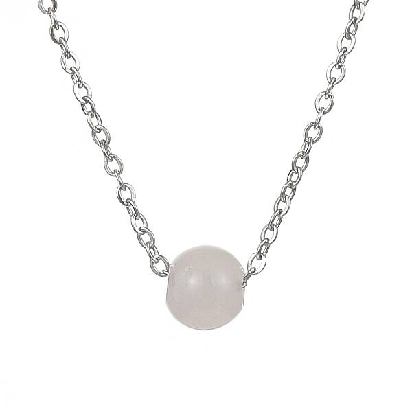Natural Rose Quartz Round Bead Pendant Necklaces
