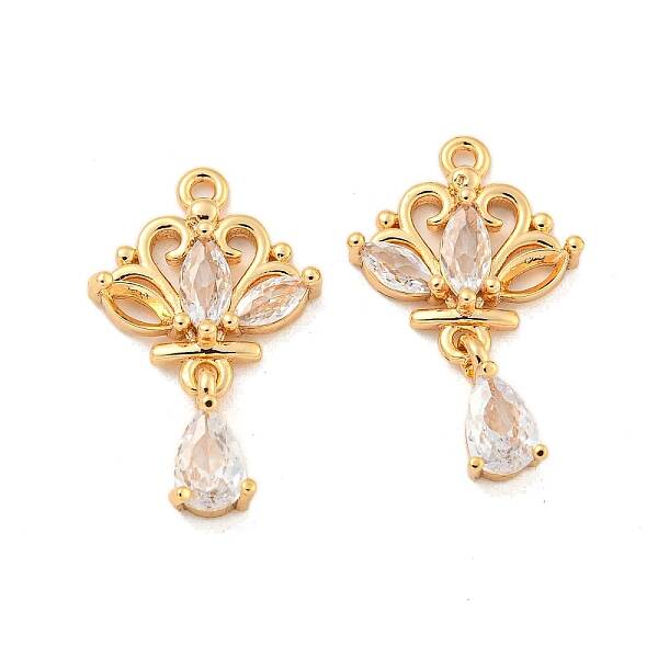 Brass Micro Pave Clear Cubic Zirconia Pendants