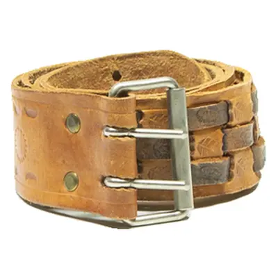 Womens Braided Belt Brown Faux Leather Geometric 36
