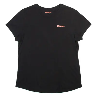 BENCH Girls T-Shirt Black Crew Neck L