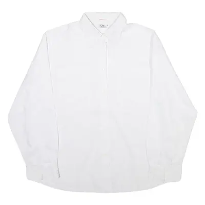 CV Womens Plain Shirt White Long Sleeve 2XL