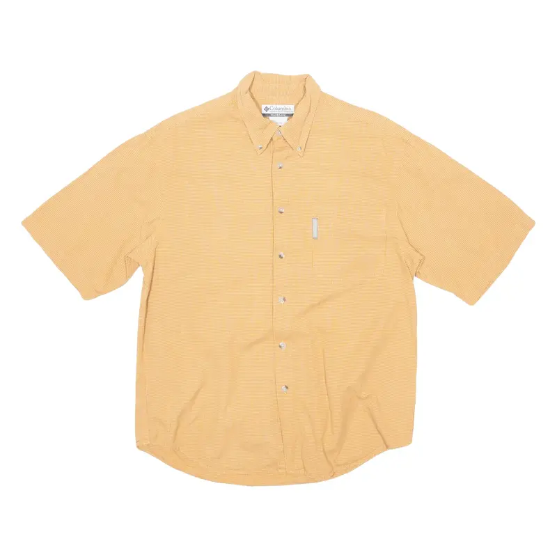 COLUMBIA Mens Plain Shirt Orange S