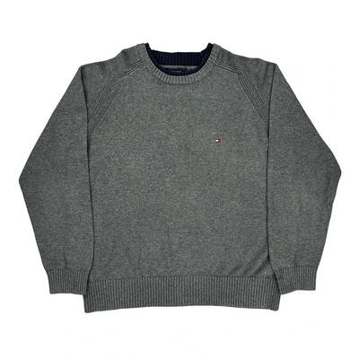Tommy Hilfiger Jumper - Large Grey Cotton