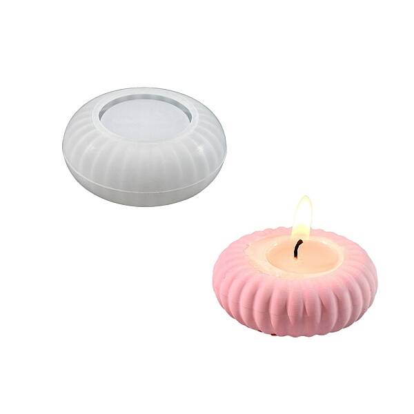 Flat Round Silicone Candle Holder Molds