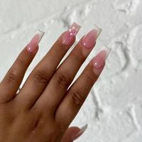 Floral Pattern Press on Nails with Nail File & Tape & Stick, 24pcs Removable Nail Art Artificial Full Cover, Women Girls Diy ...