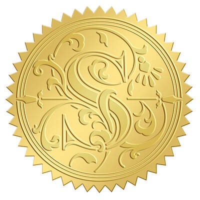 Self Adhesive Gold Foil Embossed Stickers