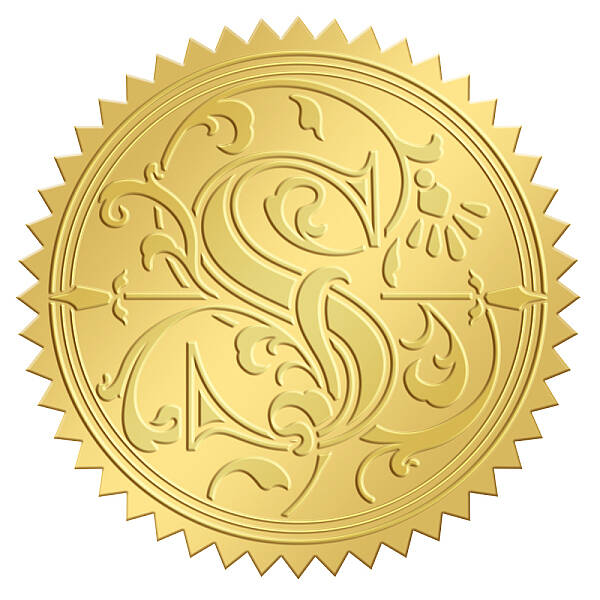 Self Adhesive Gold Foil Embossed Stickers