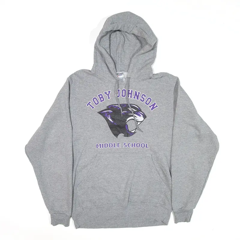 JERZEES Toby Johnson Hoodie Grey Pullover Mens S