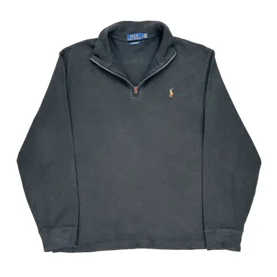 Polo By Ralph Lauren 1/4 Zip - Large Black Cotton