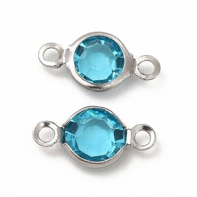 304 Stainless Steel with Glass Connector Charms