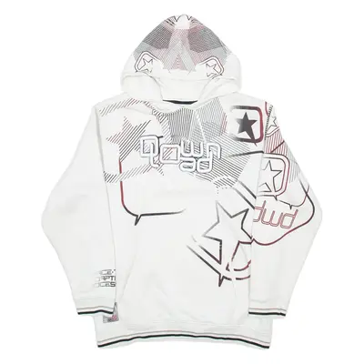 HERE+THERE Mens White Hoodie L