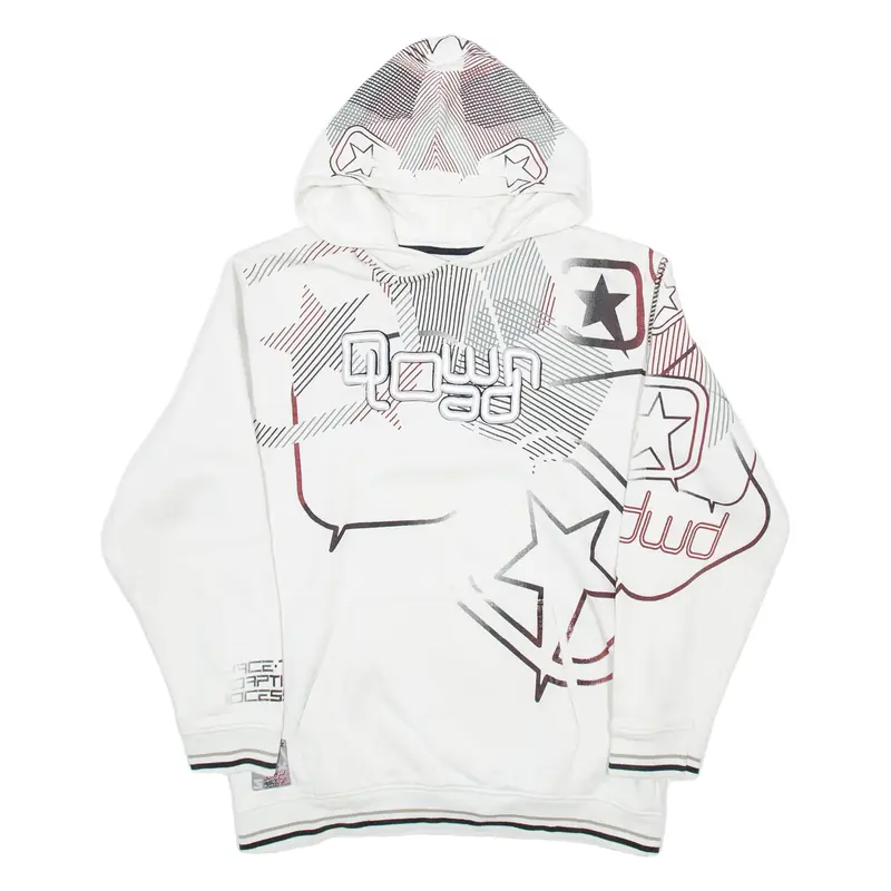 HERE+THERE Mens White Hoodie L