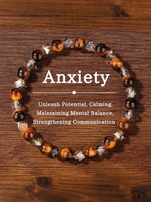 Natural Tiger Eye Crystal Gemstone Beaded Bracelet, Unisex Chakra Balance Energy Bracelet, Fashion Jewelry Accessories for Wo...