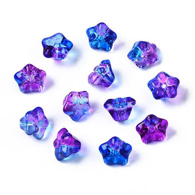 Two Tone Transparent Spray Painted Glass Beads
