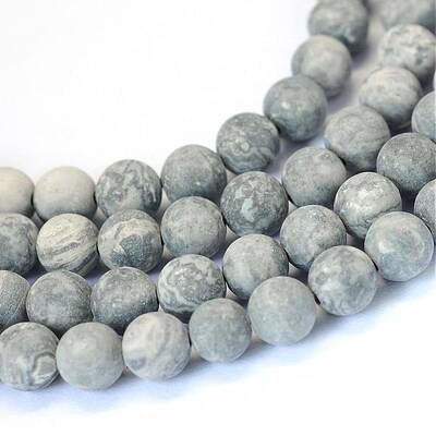 Frosted Natural Polychrome Jasper/Picasso Stone/Picasso Jasper Beads Strands