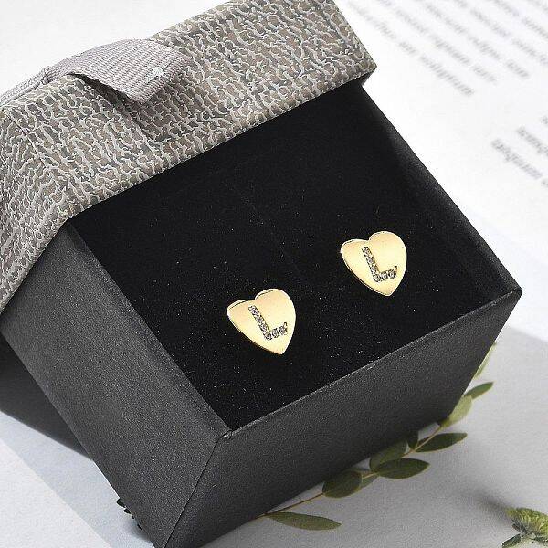 Rack Plating Brass Micro Pave Clear Cubic Zirconia Stud Earrings
