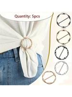 5/8pcs Versatile Metal Scarf & T-Shirt Clips - Effortless Knotting and Waist Cinching Accessories for Sewing, Knitting, and D...