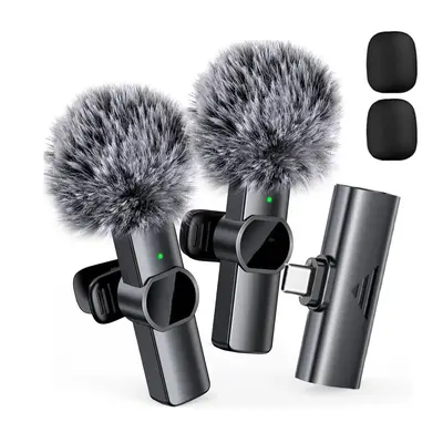 Wireless Lavalier Microphone, 1 Set Long Standby Lapel Mic, Professional Wireless Collar Clip Microphone for Phone, Cordless ...