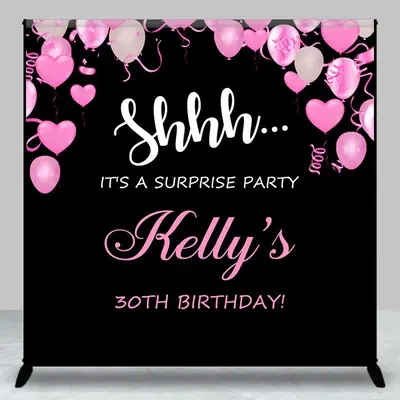 Custom Balloon Surprise Party 30th Birthday Backdrop