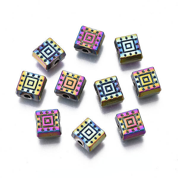 Rack Plating Rainbow Color Alloy Beads