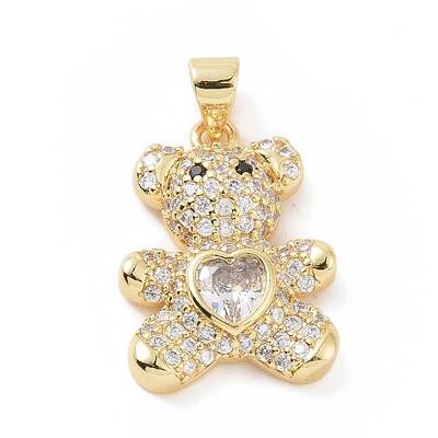 Brass Micro Pave Cubic Zirconia Pendants