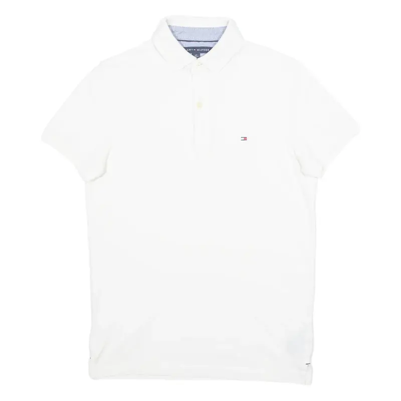 TOMMY HILFIGER Slim Fit Mens Polo Shirt White S