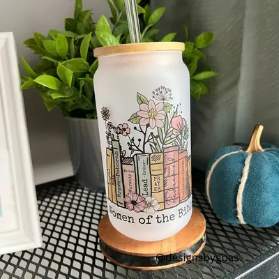 Christian Affirmations Tumbler 18oz Glass Can, Bible Affirmations Tumbler, Christian Affirmation Cup, Affirmation Women, Chri...