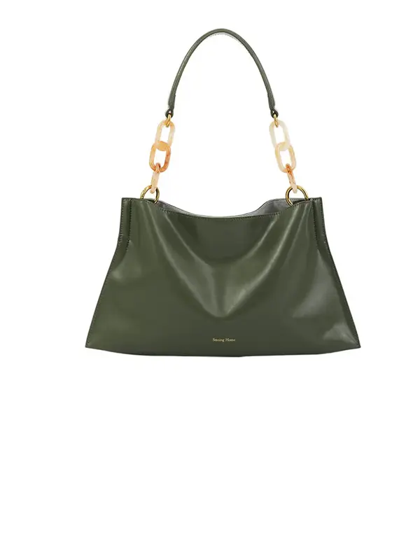 Smting soft leather chain hobo bag