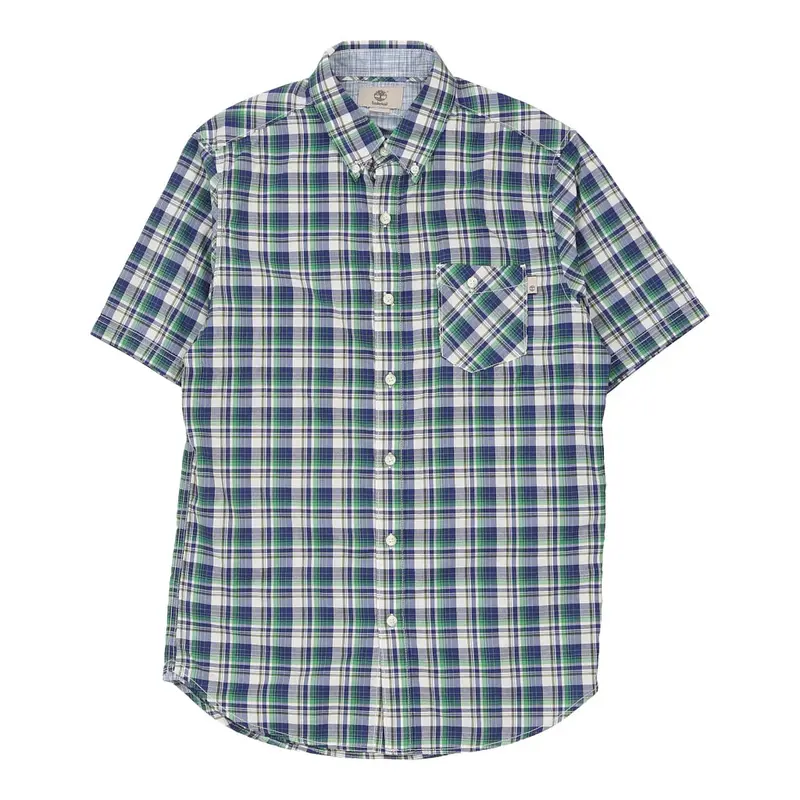 Timberland Checked Short Sleeve Shirt - XS Blue Cotton