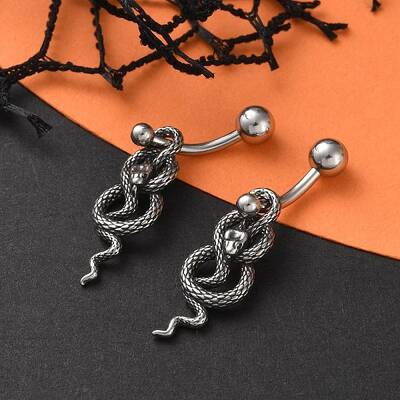 Snake 316 Surgical Stainless Steel Dangle Belly Button Rings